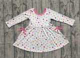 Long sleeves colorful heart pockets girls Valentine's dress