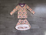 Long sleeves bows kids girls Halloween active wear set
