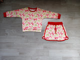 Red green plaid bow top skirt girls Christmas outfits