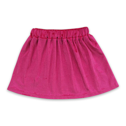 Hot pink velvet baby girls skirt