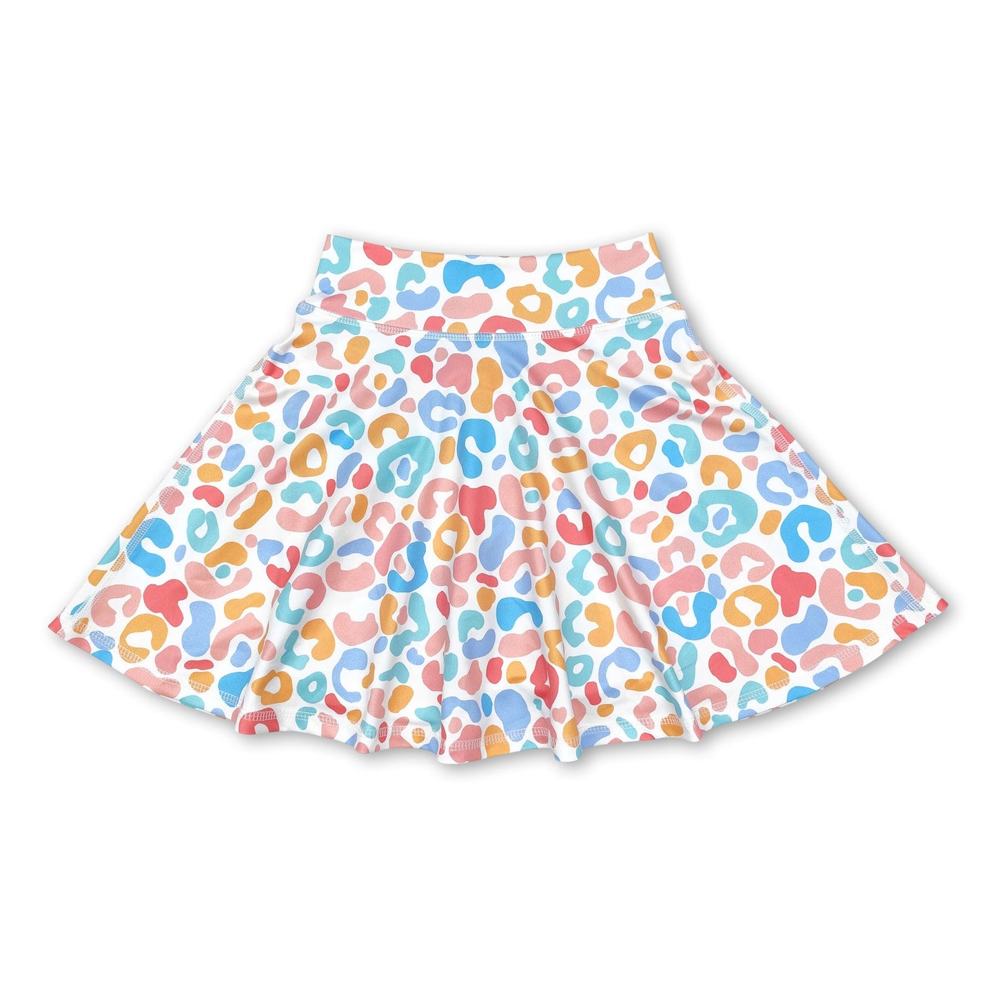 Colorful leopard kids girls activewear skirt