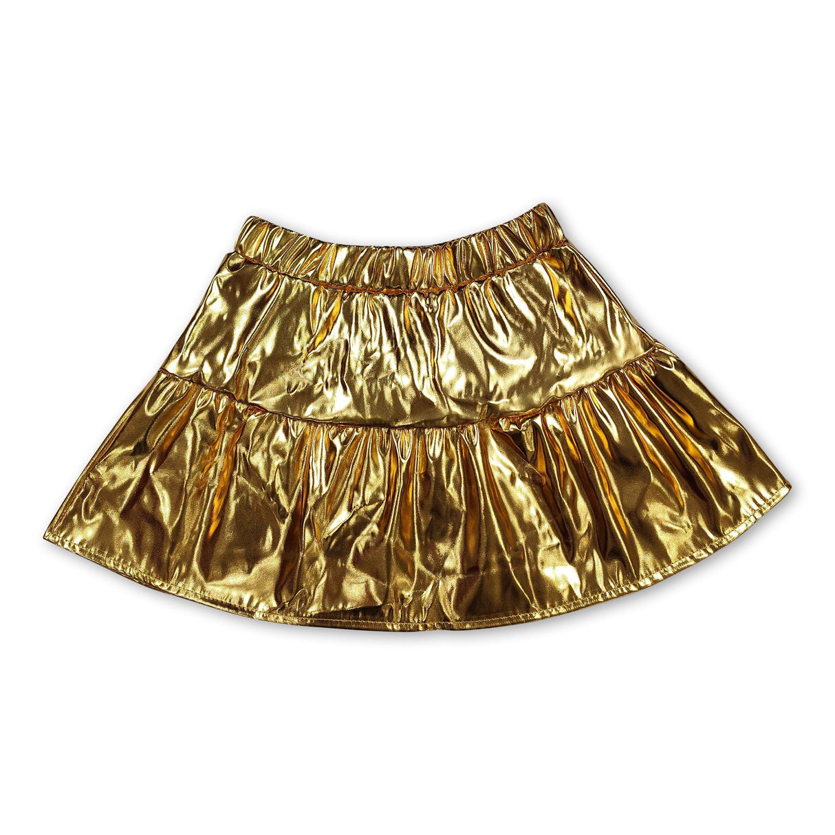Gold color kids girls summer skirt