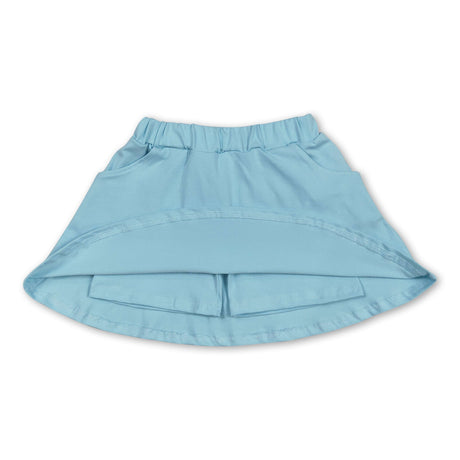 Aqua cotton pocket kids girls summer skirt