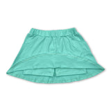 Green cotton pocket kids girls summer skirt