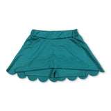 Green pockets kids girls summer activewear skirt