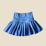 Blue high waist kids girls summer activewear skorts