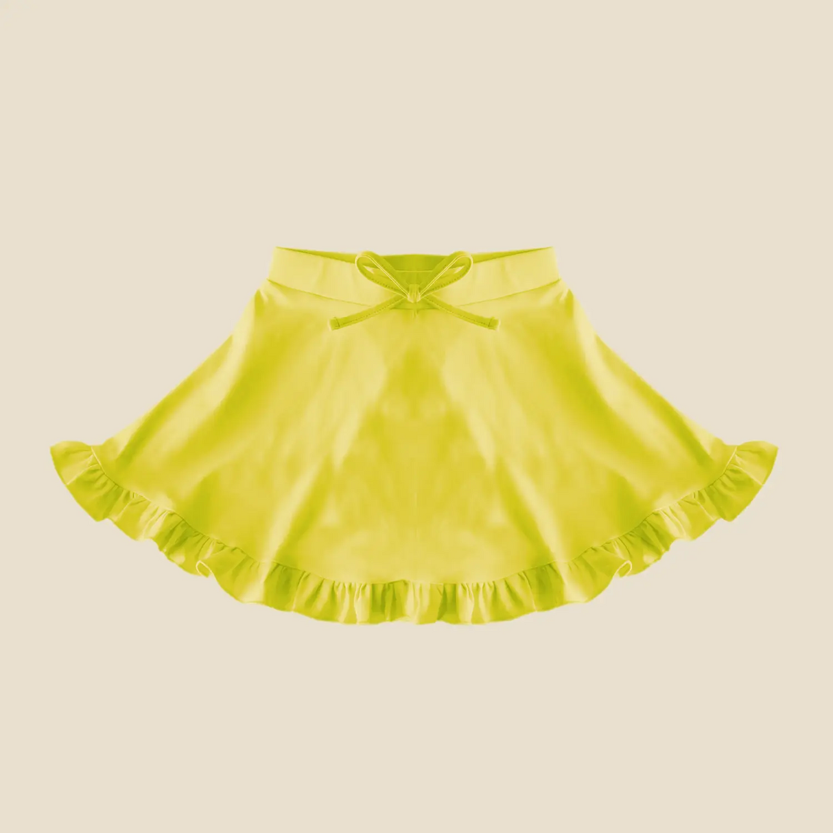 Yellow ruffle kids girls summer activewear skorts