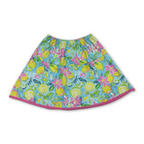 Pink floral lemon kids girls summer skirt