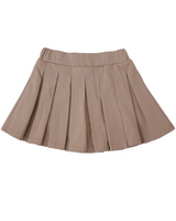 Khaki cotton kids girls summer pleated skirt