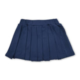 Navy cotton kids girls summer pleated skirt