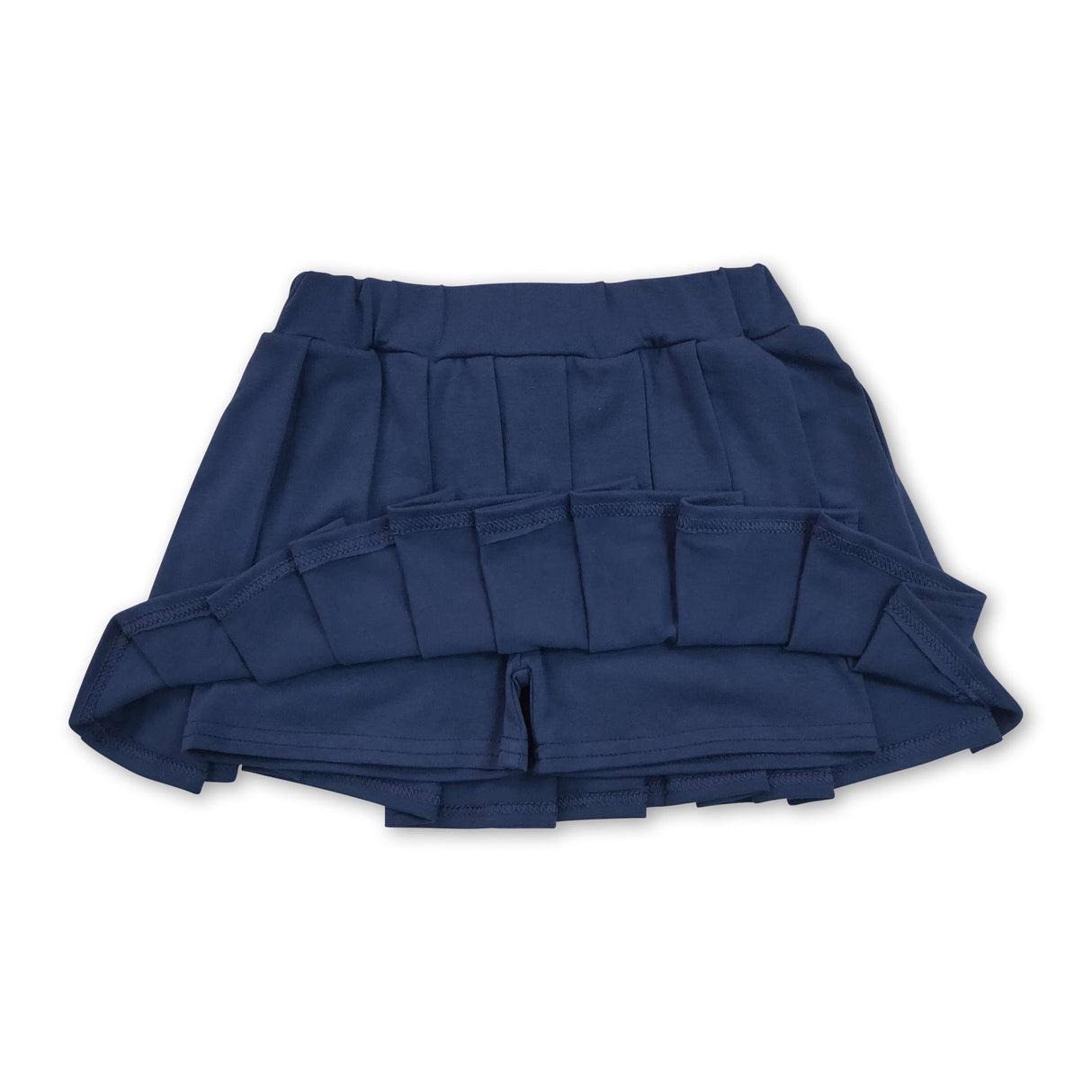 Navy cotton kids girls summer pleated skirt