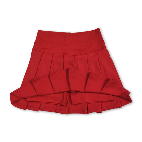 Red high waist kids girls summer activewear skorts