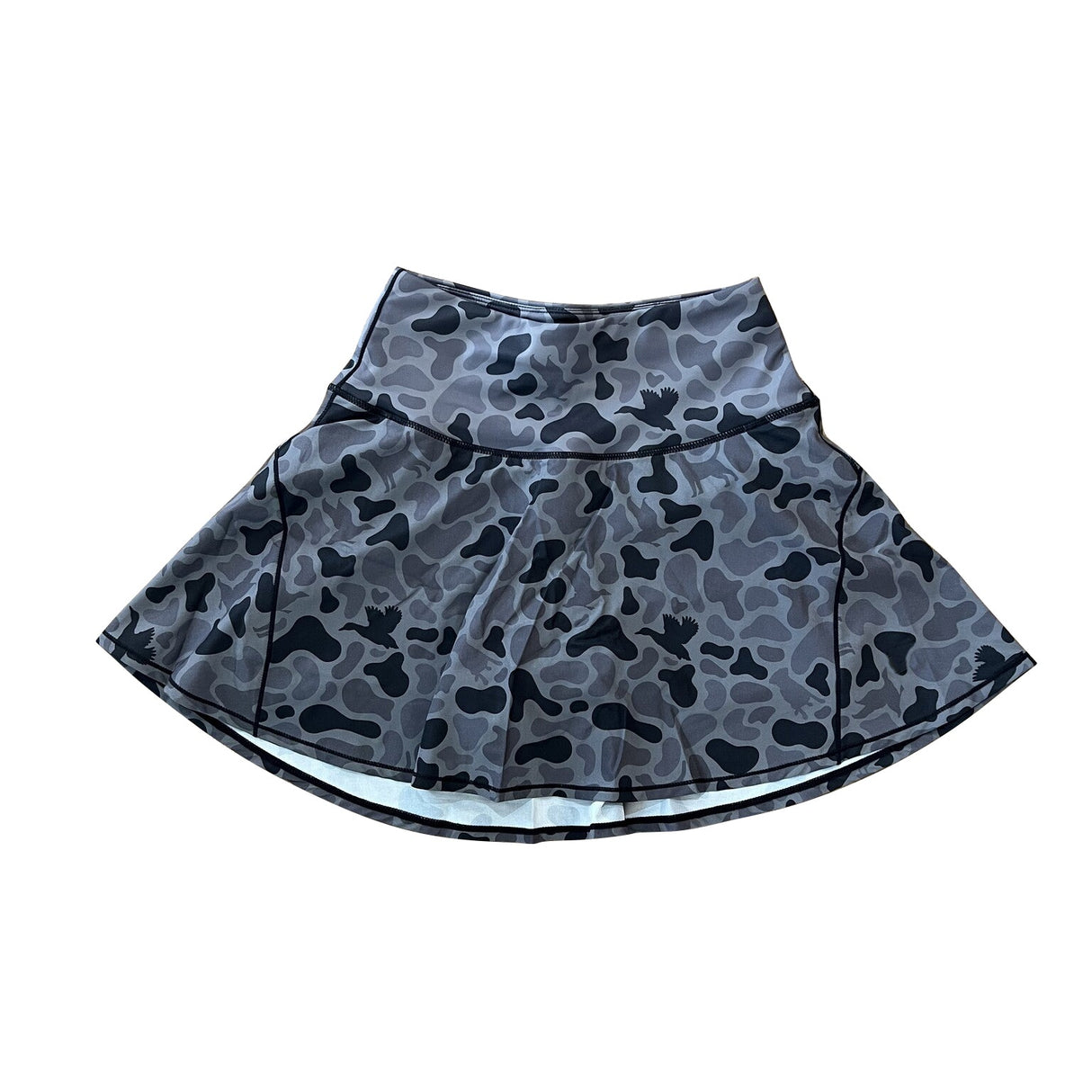 High waist dark duck dog camo adult women activewear skirt