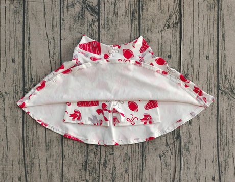 Red bow football go team kids girls activewear skirt