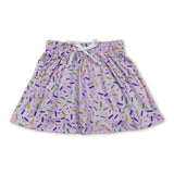 Purple green yellow ice cream sprinkle girls Mardi Gras skirt
