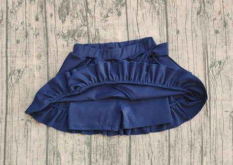 Navy bow ruffle kids girls summer active yoga skirt