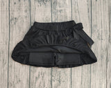 Black bow ruffle kids girls summer active yoga skirt
