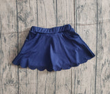 Navy pockets scallop kids girls summer activwear skirt