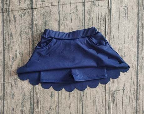 Navy pockets scallop kids girls summer activwear skirt