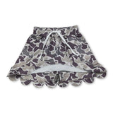 Camo pocket scallop hunting kids girls skirt
