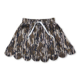 Olive camo pocket scallop kids girls skirt