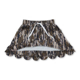Olive camo pocket scallop kids girls skirt