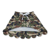 Green camo pocket scallop kids girls skirt