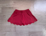 Maroon pockets scallop kids girls summer active wear skirt