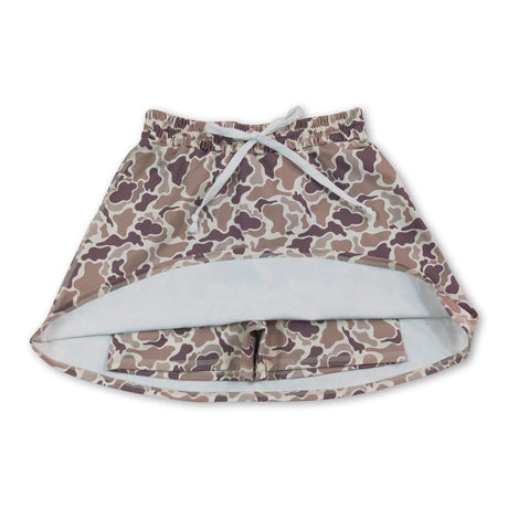 Khaki camo adult women summer activewear skirt