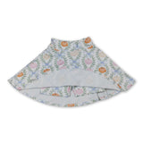 Light blue bow pumpkin kids girls fall active skirt