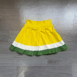 Yellow white green kids girls team active pleated skirt