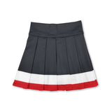 Black white red kids girls team active pleated skirt