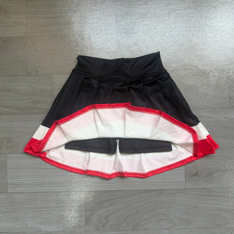 Black white red kids girls team active pleated skirt