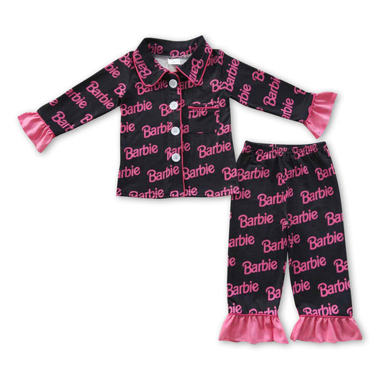 Heart pink pocket kids girls party pajamas