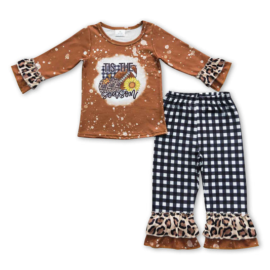 Tis the season football pumpkin sunflower girls clothes