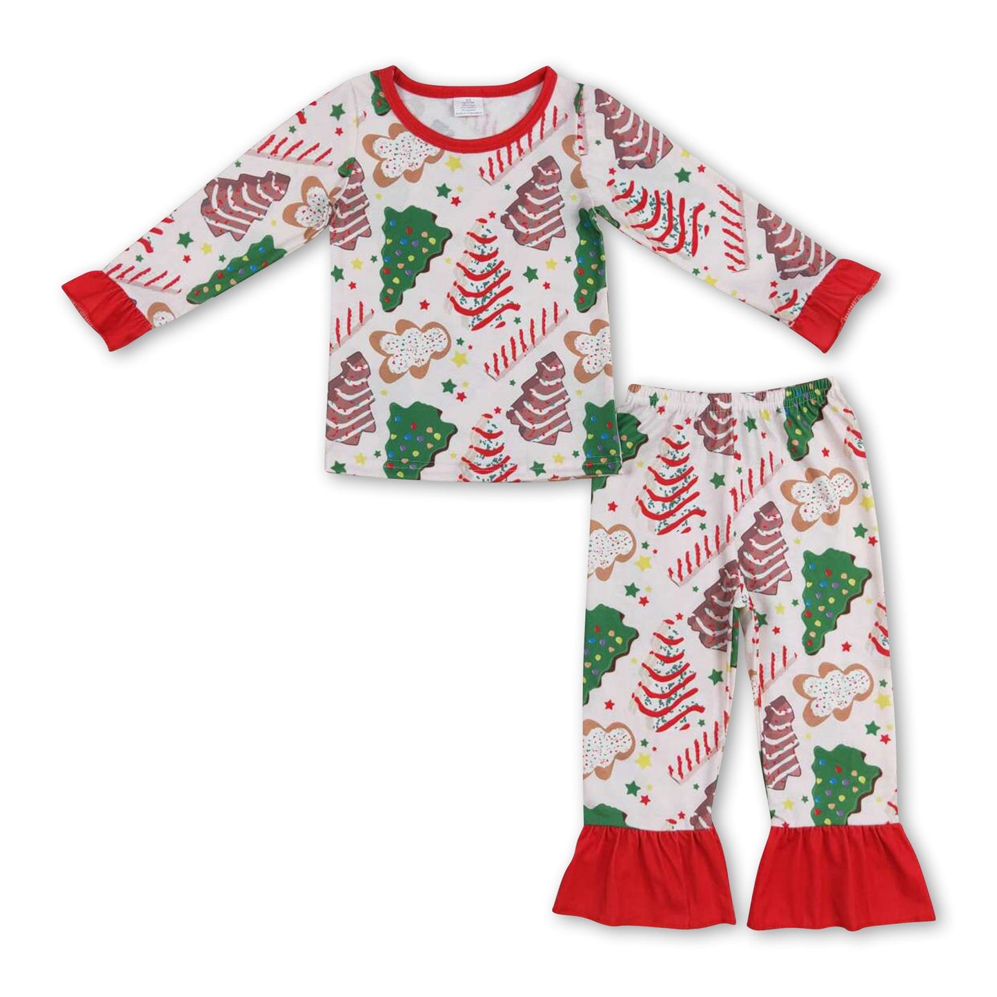 Christmas tree cake gingerbread kids girls bamboo pajamas