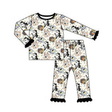 Long sleeves dog stars kids girls Halloween pajamas