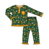 Yellow pocket ruffle kids girls nativity Christmas pajamas