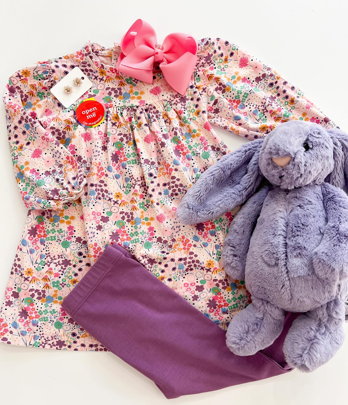 Long sleeves floral tunic leggings girls clothing