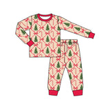 Christmas tree candy cane baby girls pajamas