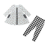 Snowman tunic black plaid leggings girls clothing