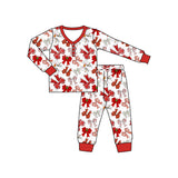 Long sleeves red bow adult women Christmas pajamas