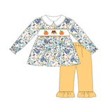 Floral pumpkin scarecrow tunic leggings girls fall clothes