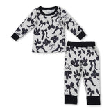 Long sleeves black bows baby girls pajamas