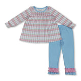 Long sleeves ballet tunic icing ruffle leggings girls Christmas clothes