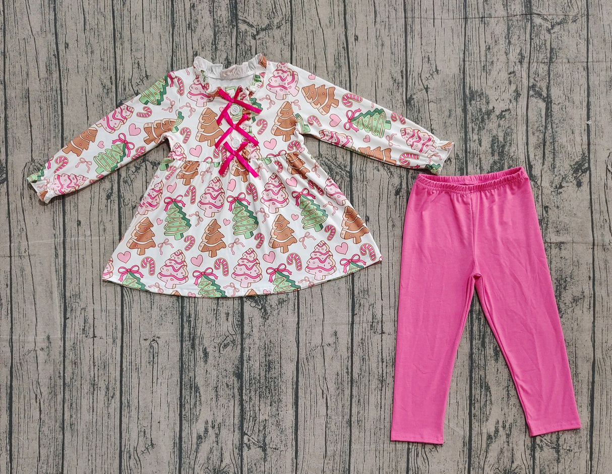 Christmas tree cake candy cane tunic leggings girls clothes