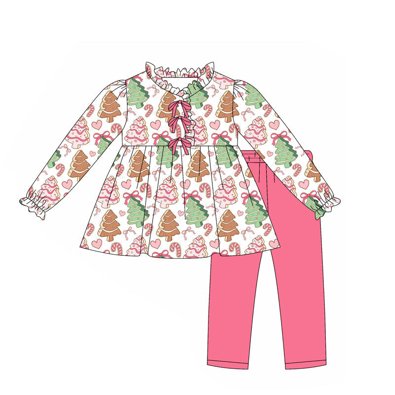 Christmas tree cake candy cane tunic leggings girls clothes