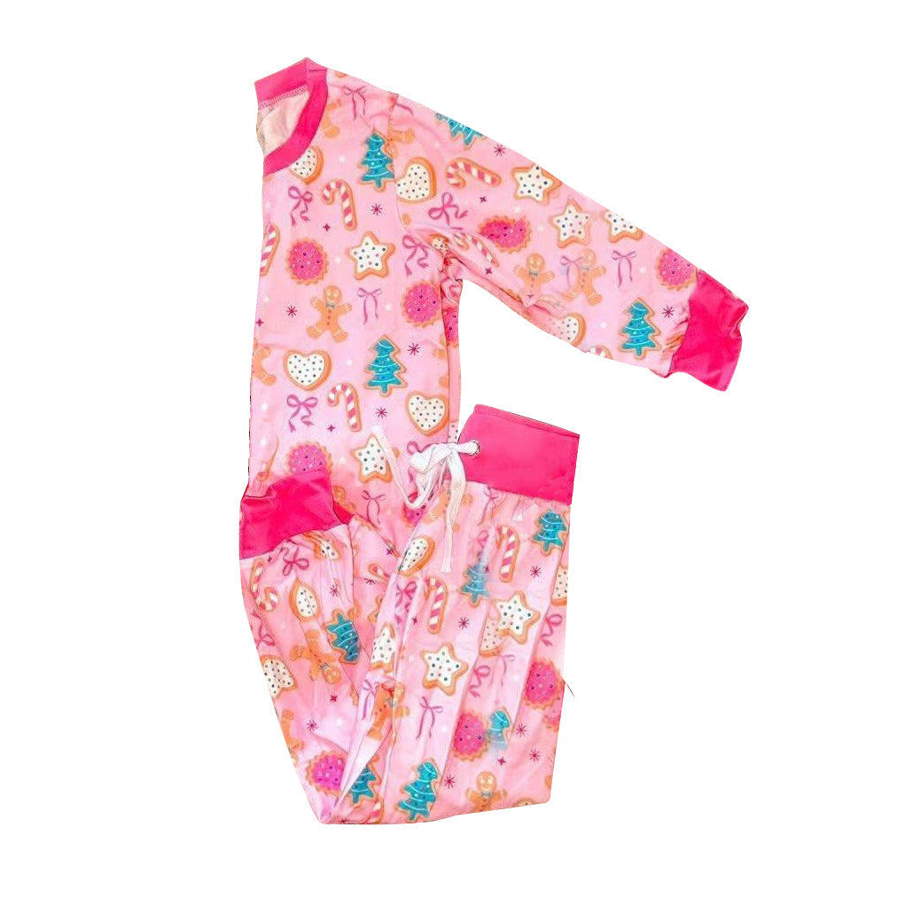 Candy cane gingerbread Christmas tree girls pajamas