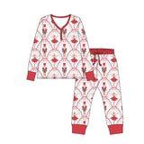 Red bow ballet adult women Christmas pajamas