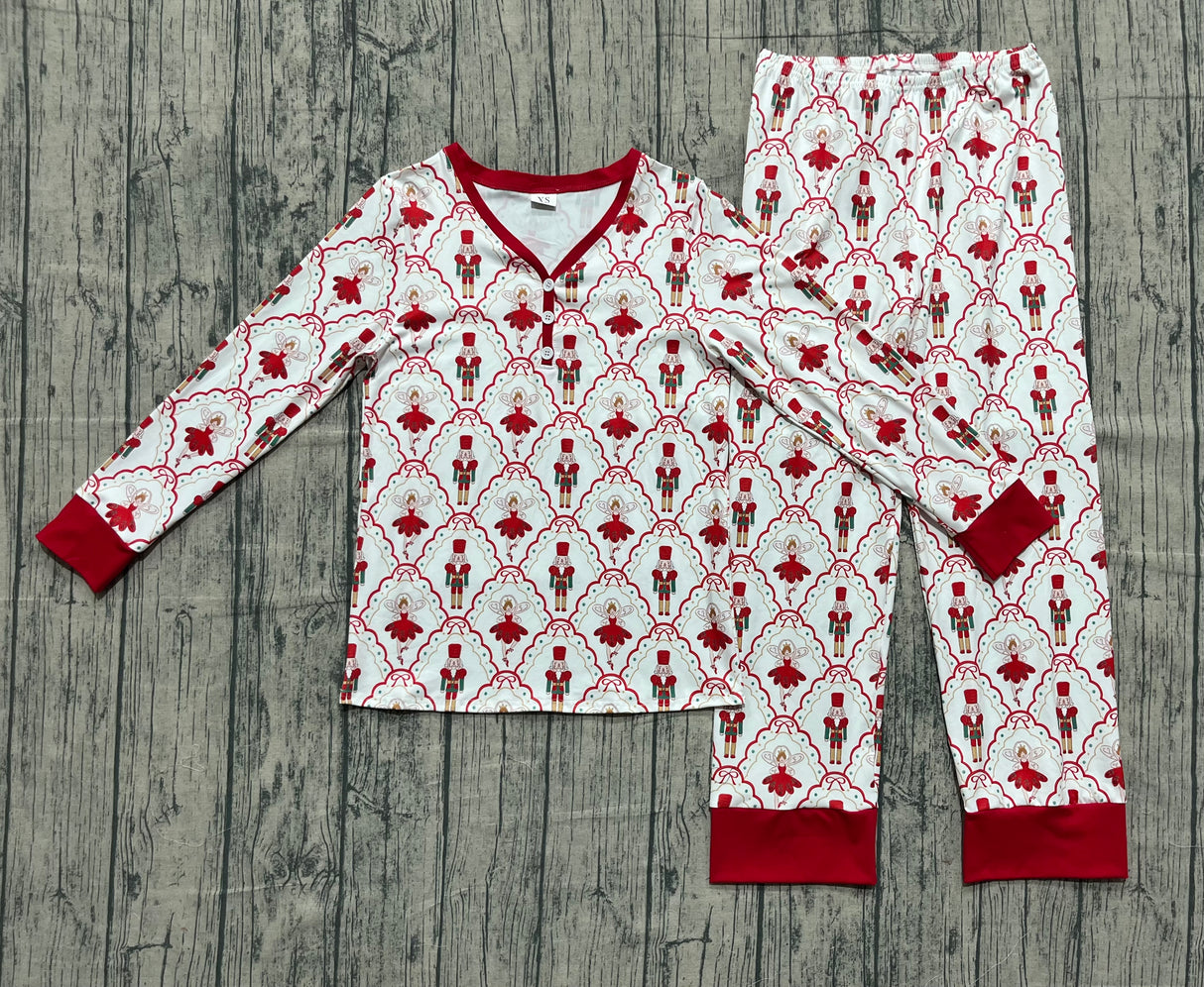Red bow ballet adult women Christmas pajamas